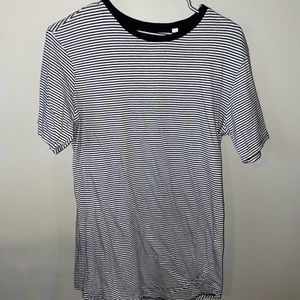 Mens small black and white striped shirt
